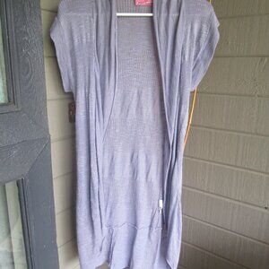 SWEET N SINFUL Women's Boho Lavender Knit Open Cardigan / Vest